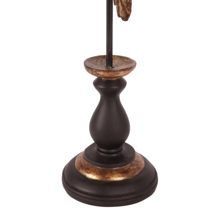 Papageienfigur auf Sockel – Gold – 33 cm
