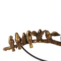 Vogels op stok - goud - 30 cm