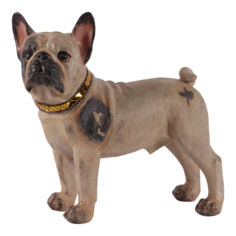 Hundeskulptur Französische Bulldogge – braun – 32 cm