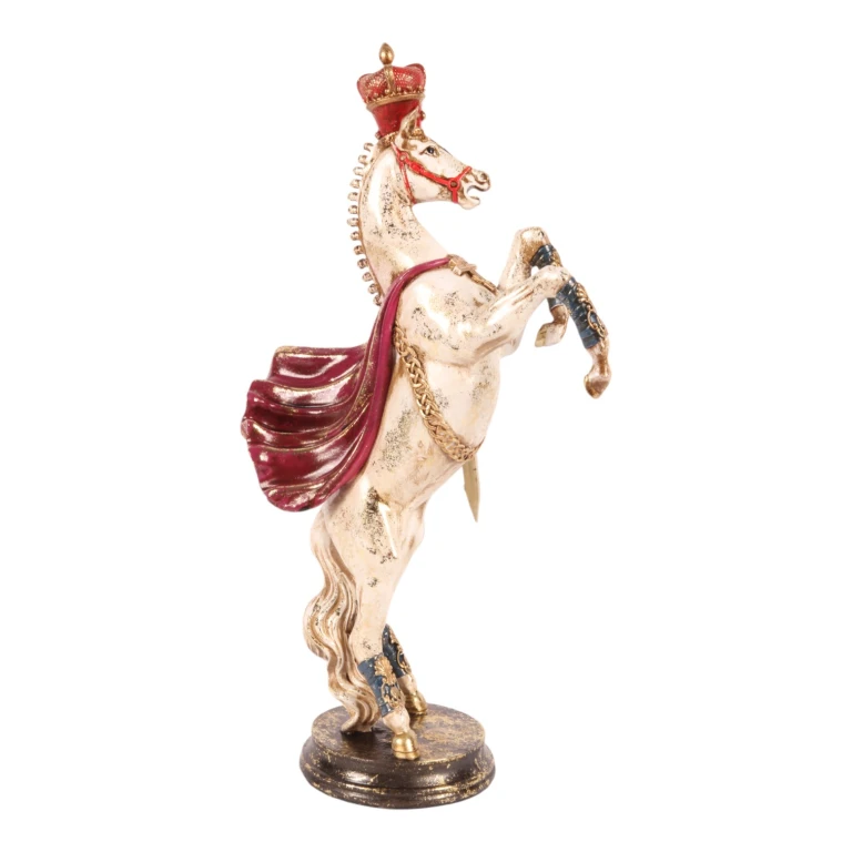 Pferdestatue – Rot/Weiß – 40 cm