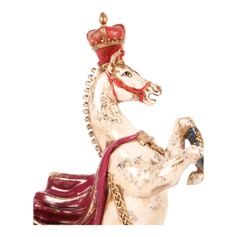Pferdestatue – Rot/Weiß – 40 cm