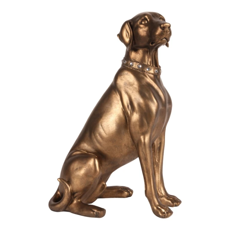 Hundeskulptur Weimaraner – Gold – 39 cm