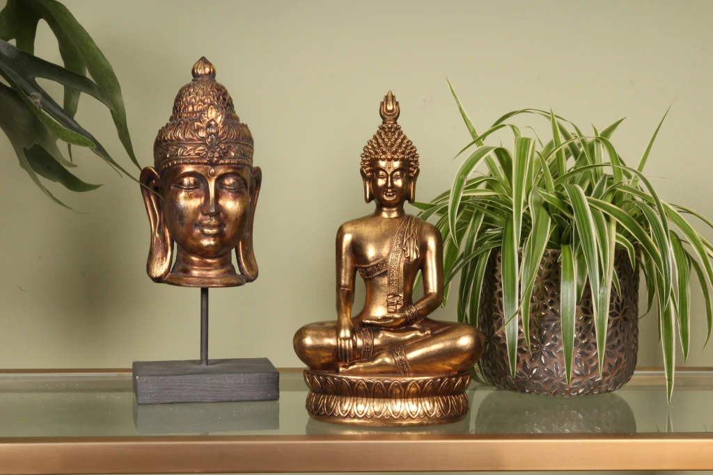 Buddha-Statue – Gold – 33 cm – Kunstharz