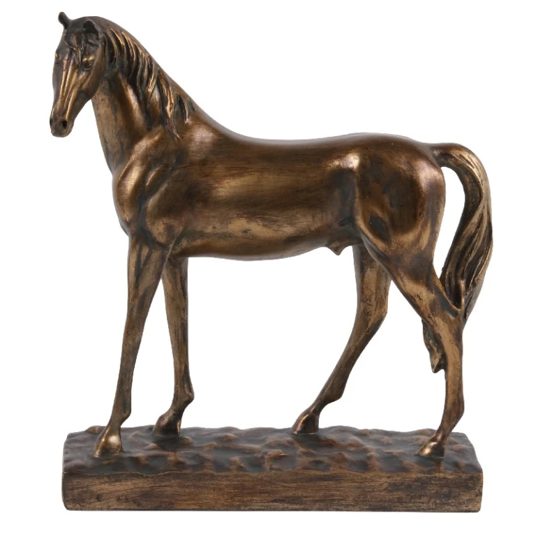 Pferdestatue – Gold – 28 cm