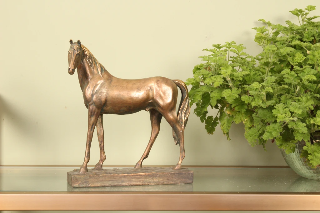 Pferdestatue – Gold – 28 cm