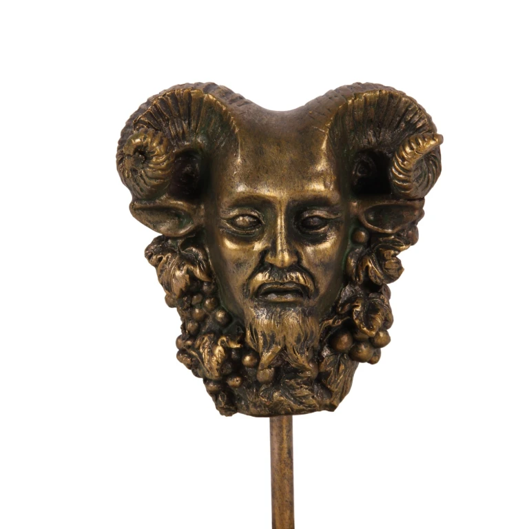 Bacchus-Statue mit Glaskuppel – Gold – 23 cm – Kunstharz