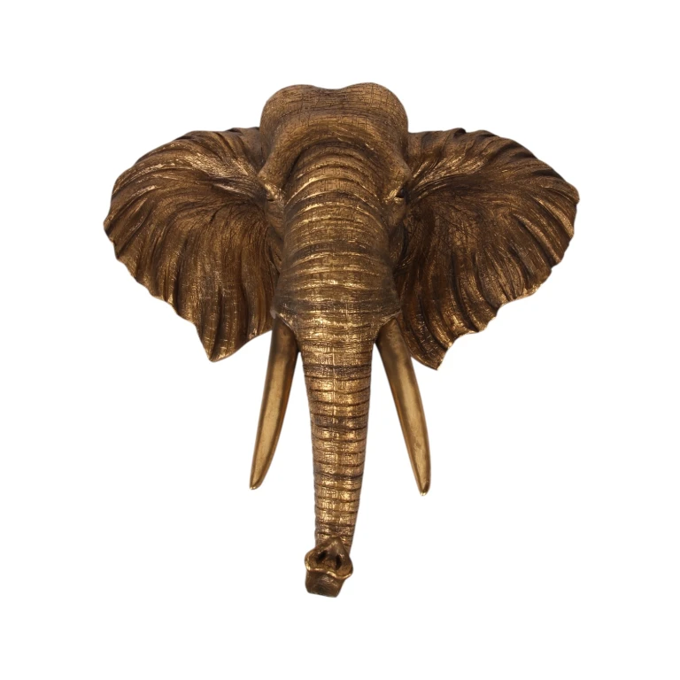 Wandornament Elefant – Gold – 61 cm – Kunstharz