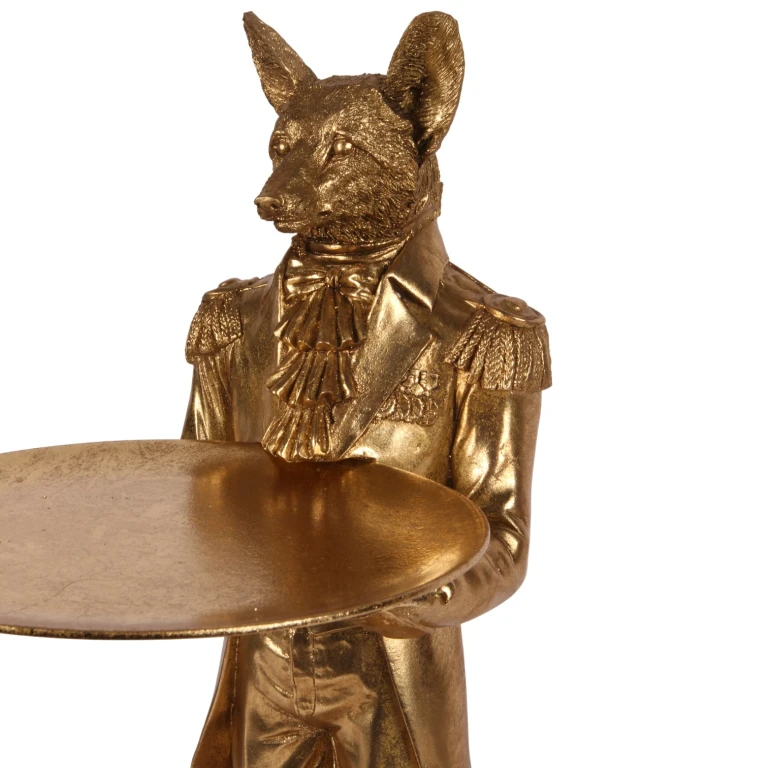 Fuchs mit Tablett – Gold – 54,5 cm