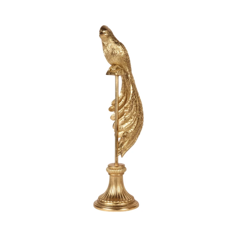 Vogelbild auf Sockel – Gold – 49 cm