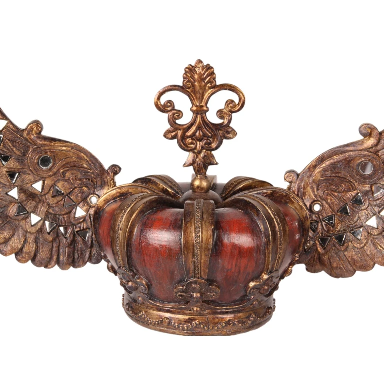 Krone auf Ständer – rot/gold – 36,5 cm – Kunstharz
