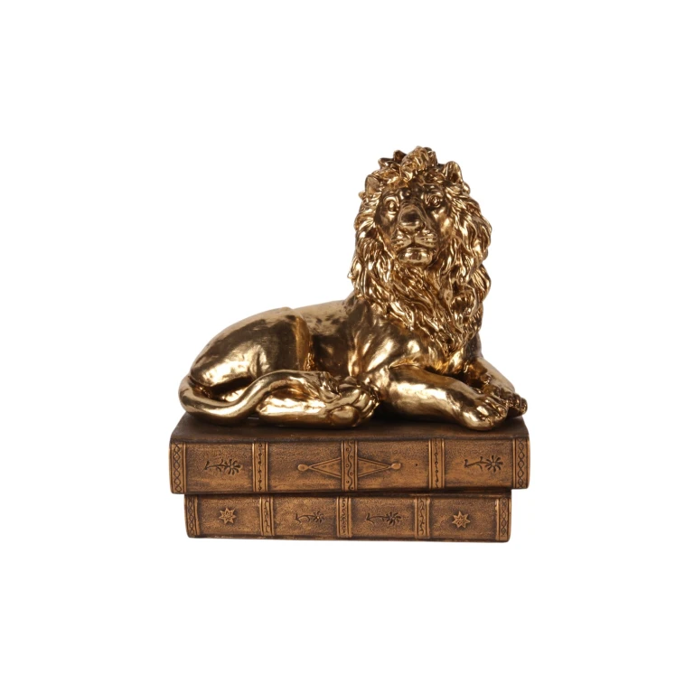 Löwenfigur aus Gold – 21 cm