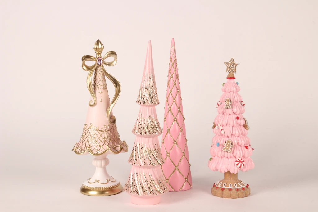 Miniatur-Weihnachtsbaum - rosa - 35,5 cm - Kunstharz