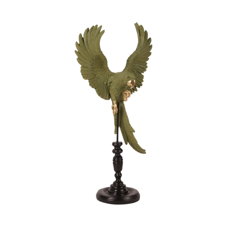 Papagei auf Stab – grün – 52,5 cm