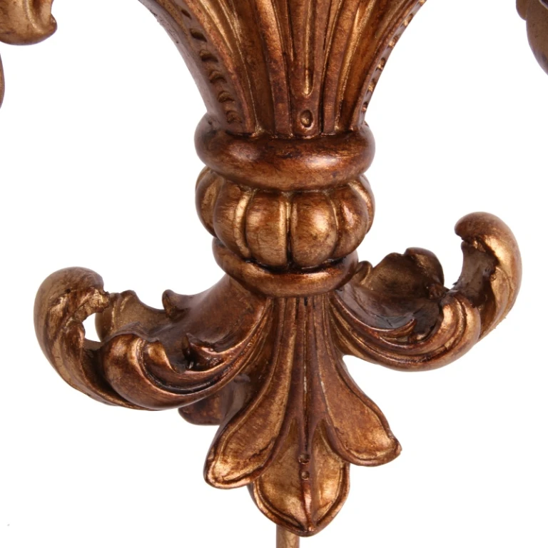 Fleur-de-lis auf Sockel – Gold – 38 cm – Kunstharz