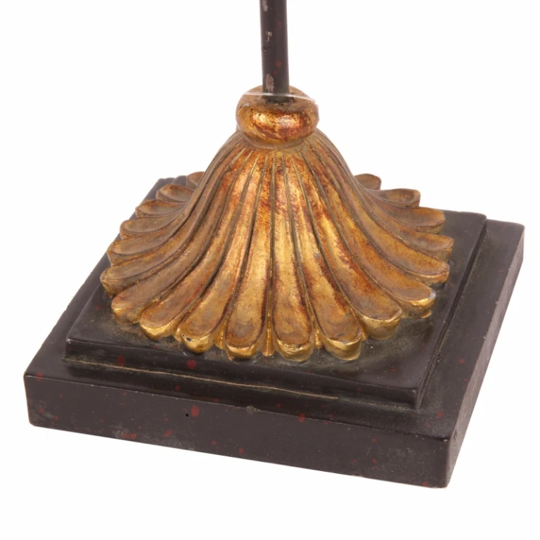Dekorationsmaske auf Sockel – Schwarz/Gold – 28 cm – Kunstharz