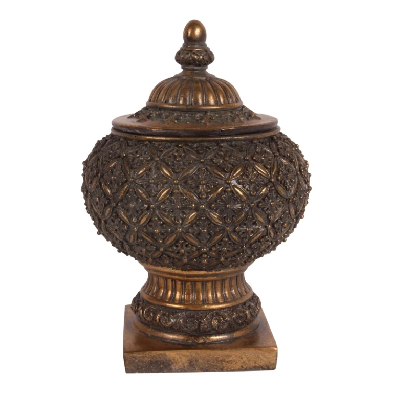Aufbewahrungsbox rund 27 x 18,5 cm – Gold – Kunstharz