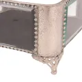 Opbergdoos vierkant - 21 x 21 x 13 cm - zilver - glas