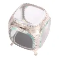 Sieradendoos 9,5 x 9,5 x 11 cm - zilver - glas