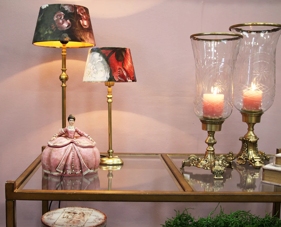 Windlicht Vanna – 57 cm – Gold – Messing und Glas