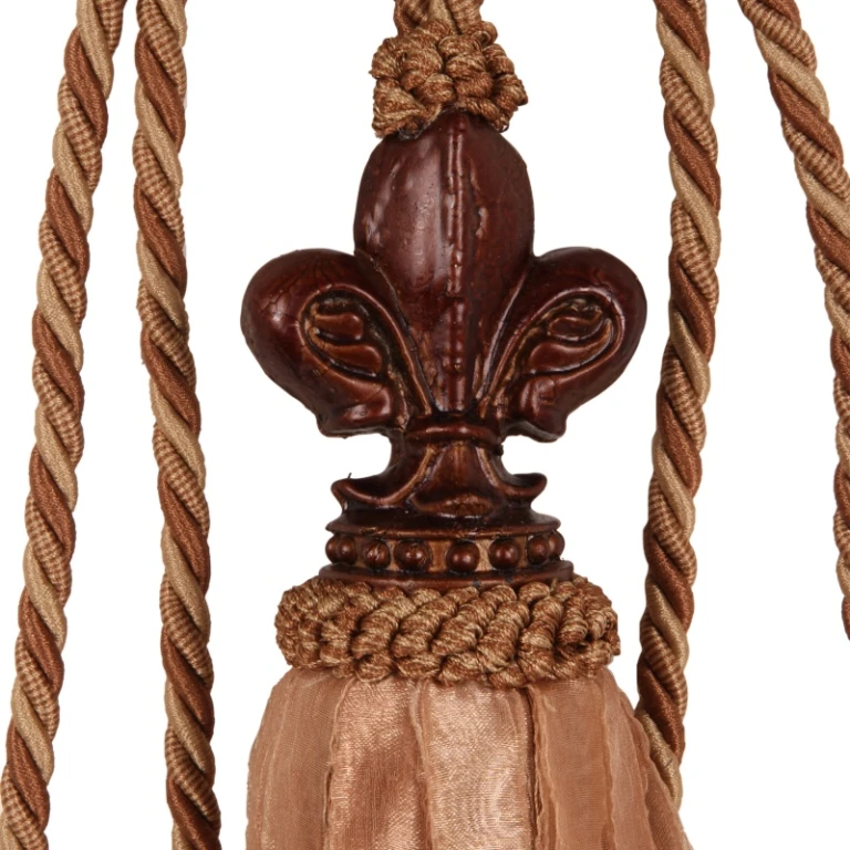 Vorhangbürste Fleur de Lis - 70 cm - braun - Stoff