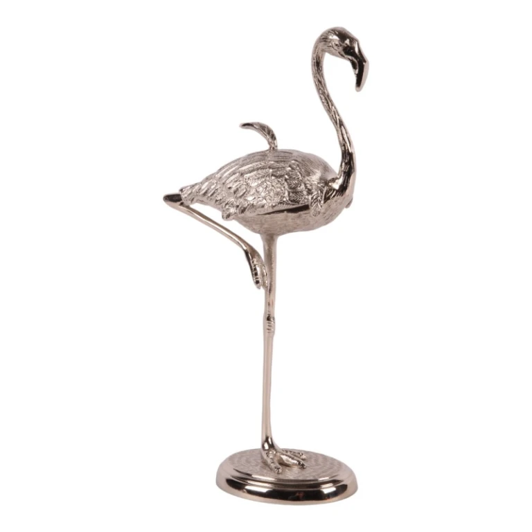 Aufbewahrungsbox Flamingo - 29 cm - silber - Messing