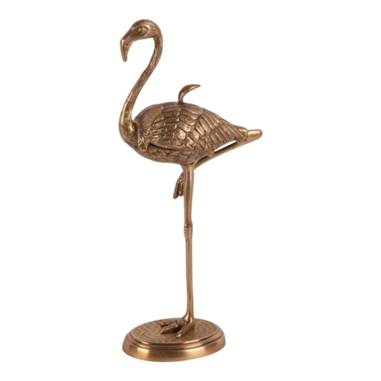 Aufbewahrungsbox Flamingo - 29 cm - Gold - Messing