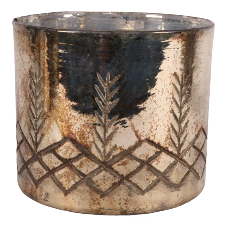 Kerzenhalter - Silber - Glas - 18 cm