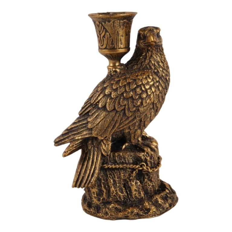 Kerzenständer Vogel - 16 cm - Gold - Kunstharz