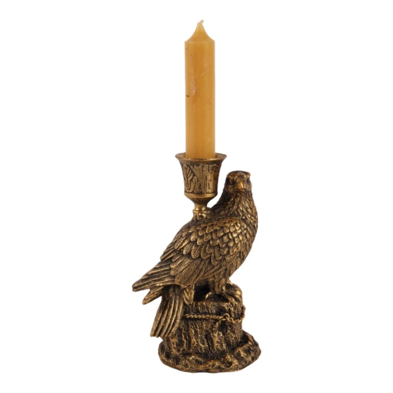 Kerzenständer Vogel - 16 cm - Gold - Kunstharz