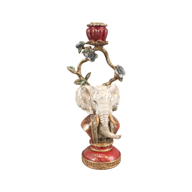 Kerzenständer Elefant - 31 cm - mehrfarbig - Kunstharz