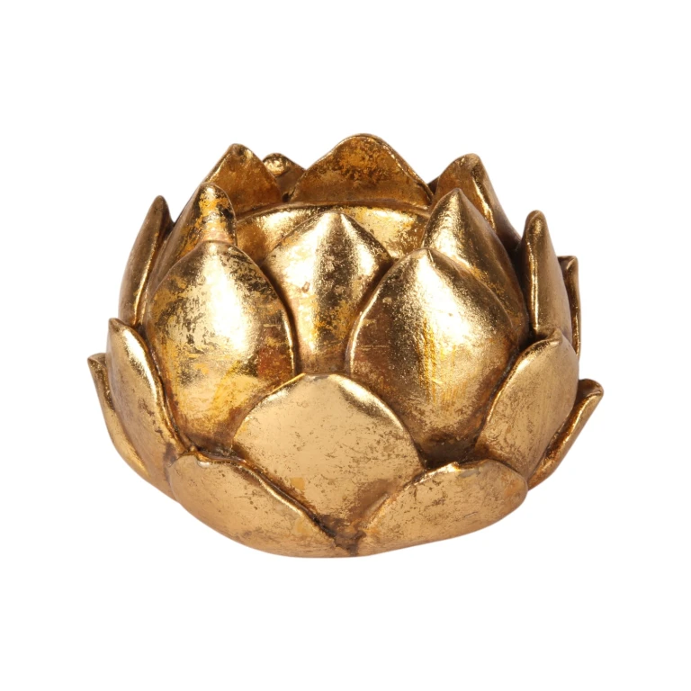 Kerzenständer Blume - 7,1 cm - Gold - Kunstharz