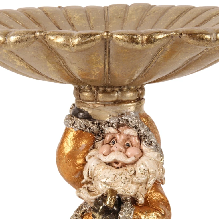 Dekatschale Weihnachtsmann – Gold – Kunstharz – 24 cm – 1 Stück