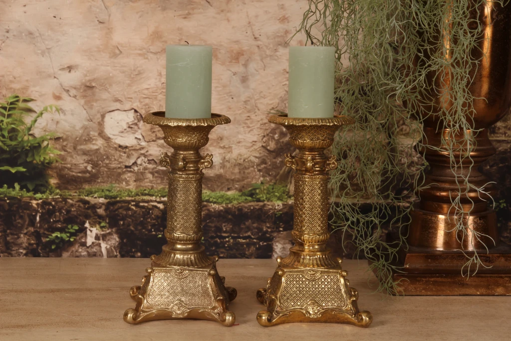 Kerzenständer - 22,5 cm - Gold - Kunstharz