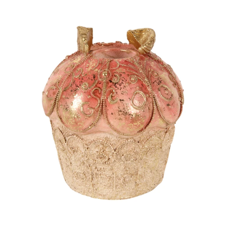 Kerzenständer Cake - 9 cm - rosa - Kunstharz