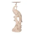 Kandelaber Pfau - 13 cm - weiß/creme - Kunstharz