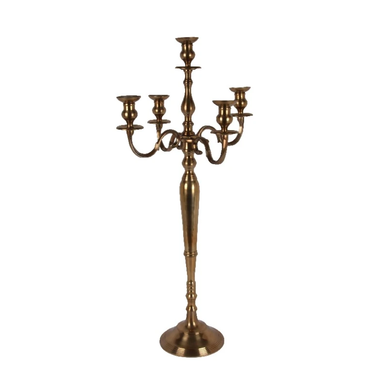 Kerzenständer 5-armig - 104 cm - gold - Aluminium