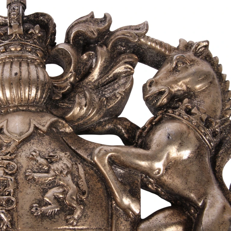 Wappenschild Wandornament - Silber - 38 cm - Kunstharz