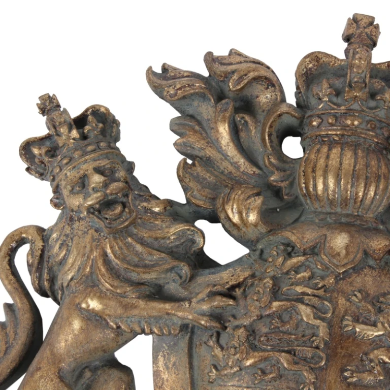 Wandornament Wappenschild - Gold - 38 cm - Kunstharz