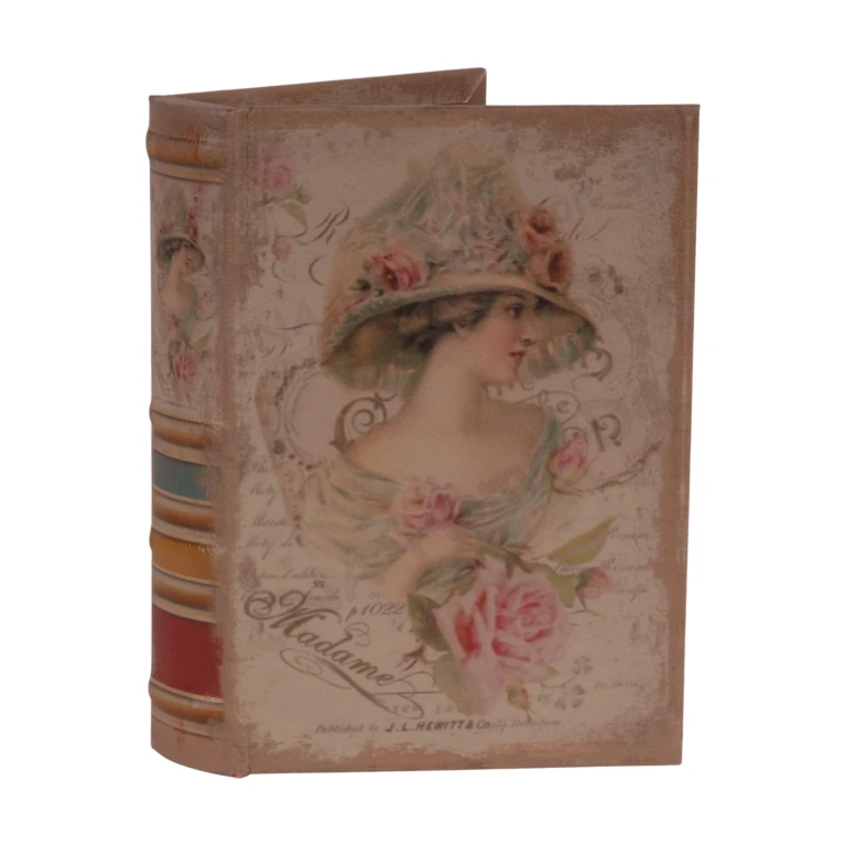 Aufbewahrungsbox Buchform - 20 cm - rosa - Kunstleder