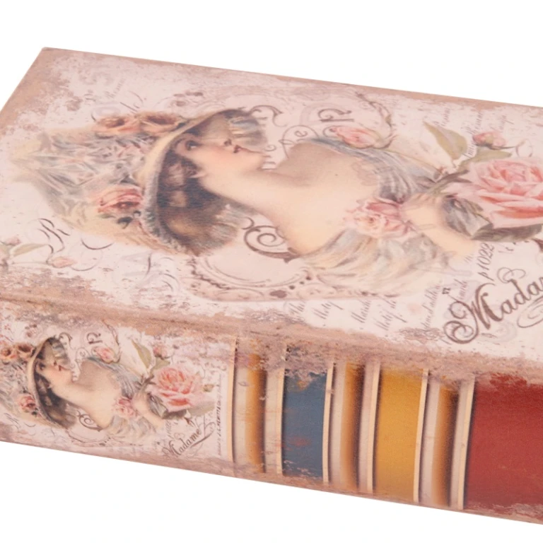 Aufbewahrungsbox Buchform - 20 cm - rosa - Kunstleder