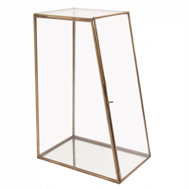 Displaybox - Messing und Glas - Gold - 45 cm - 1 Stück