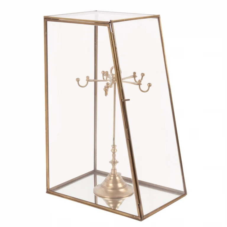 Displaybox - Messing und Glas - Gold - 45 cm - 1 Stück