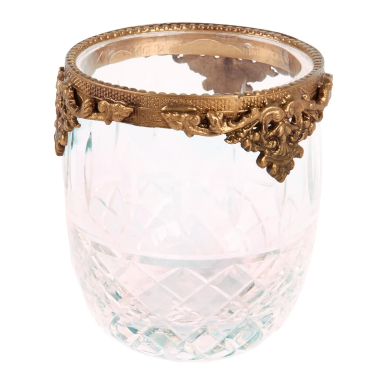 Kerzenhalter - Gold - Messing & Glas - 10 cm