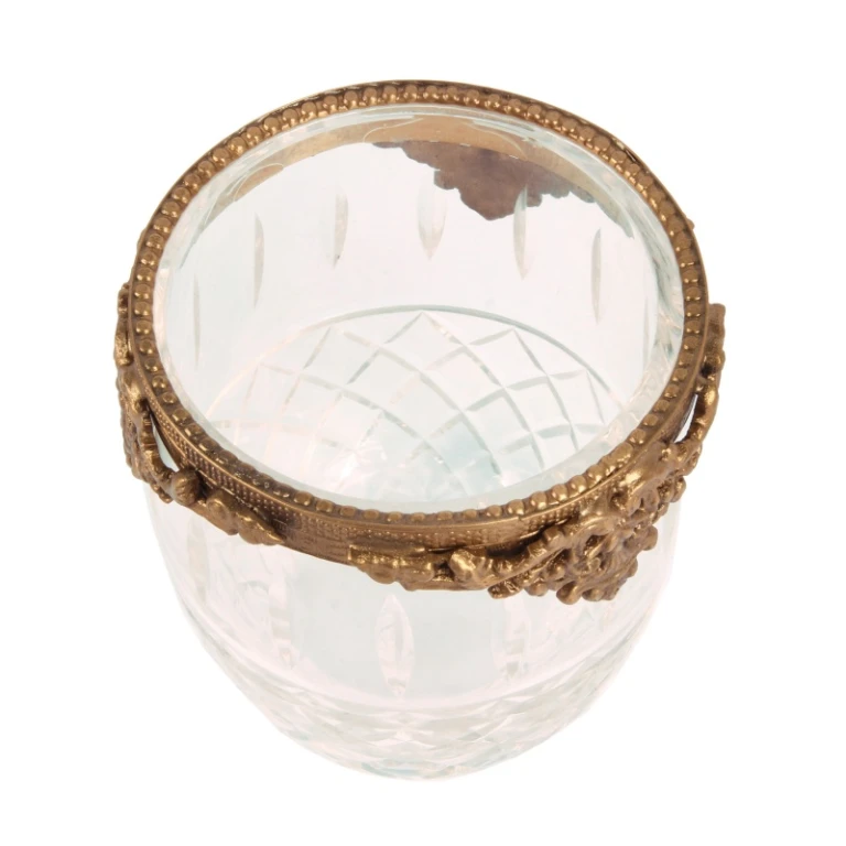 Kerzenhalter - Gold - Messing & Glas - 10 cm