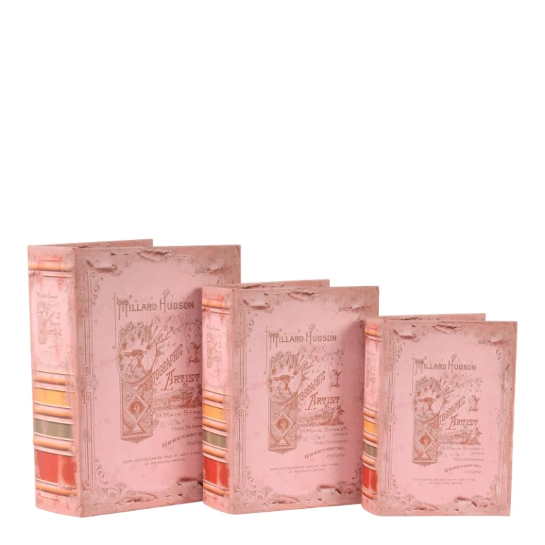Buchbox Hudson - 20 cm - rosa - Kunstleder