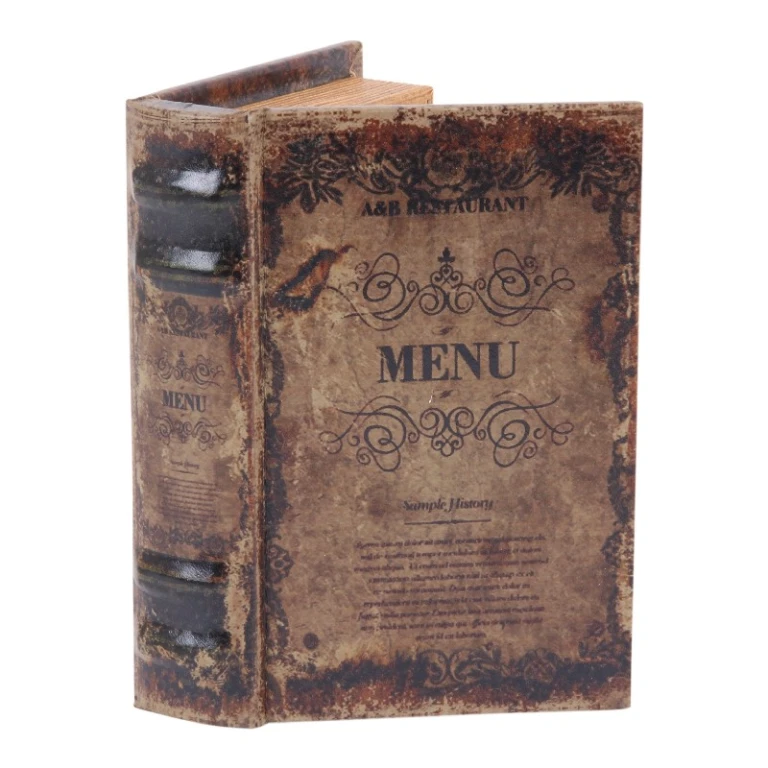 Aufbewahrungsbox Buchform - 15 cm - braun - Kunstleder