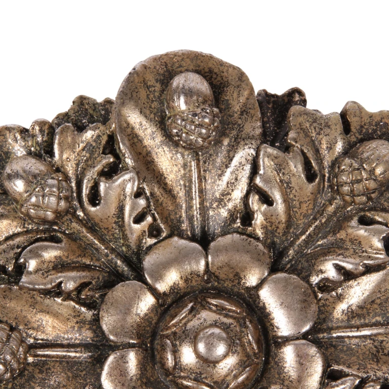 Wandornament in Blumenform – Silber – 15 cm – Kunstharz