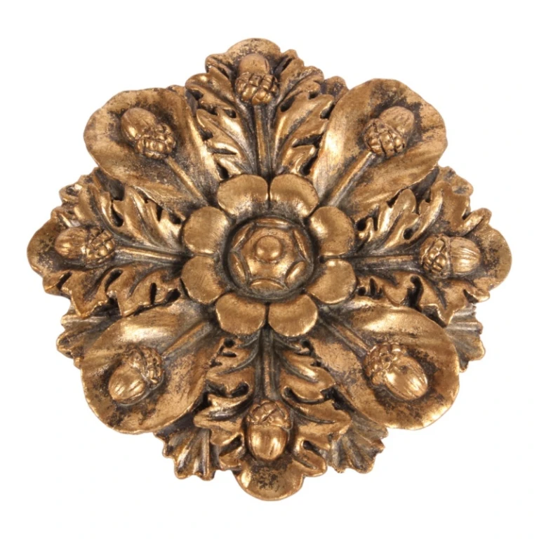 Wandornament Blume - Gold - 15 cm - Kunstharz