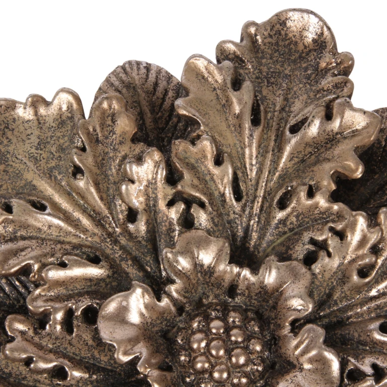 Wandornament Blume - silber - 20 cm - Kunstharz