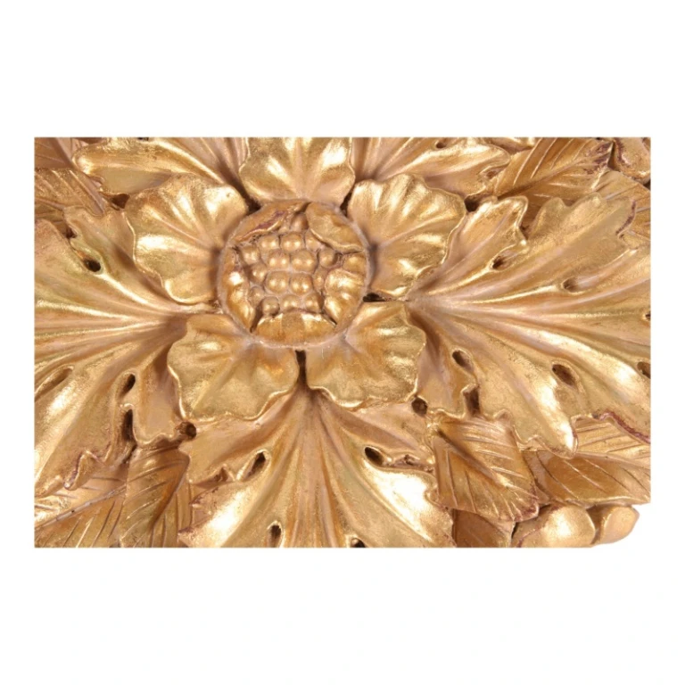 Wandornament Blume - Gold - 25,5 cm - Kunstharz